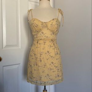 PRINCESS POLLY FLORAL YELLOW DRESS